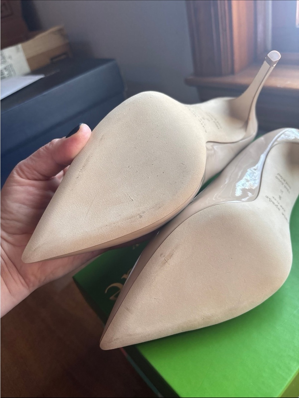 Kate Spade Nude Patent Pointed-Toe Stiletto Pumps NWT - Picture 3 of 7